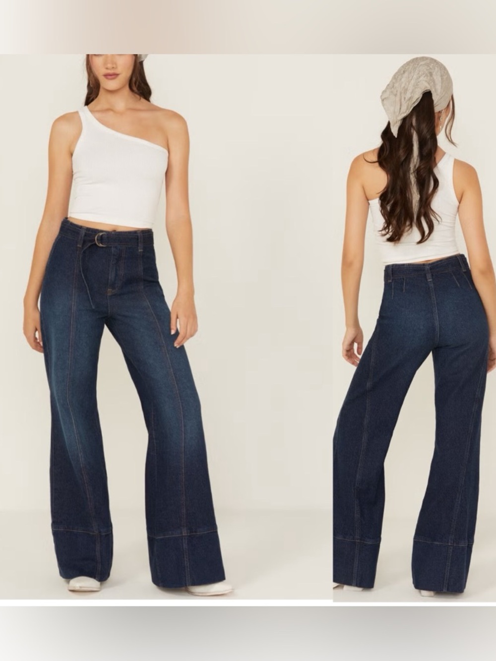 We The Free Ryla Dark Wash High Rise Flare Stretch Denim